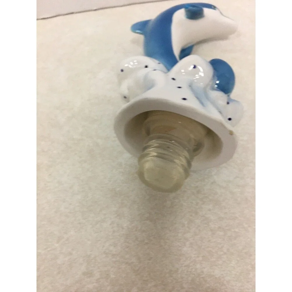 Ceramic Dolphin Wine Bottle Stopper Ocean Sea Beach Life